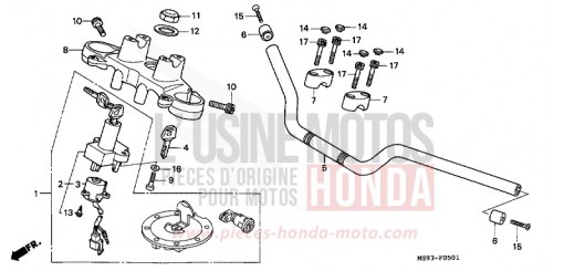 HANDLE PIPE/TOP BRIDGE (NTV650P) NTV650P de 1993